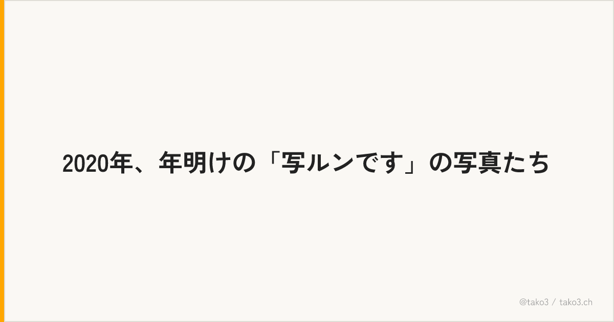 2020年、年明けの「写ルンです」の写真たち