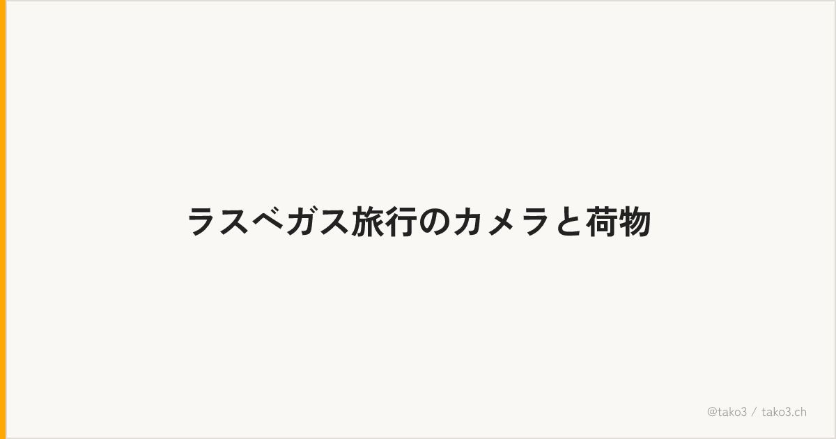 ラスベガス旅行のカメラと荷物