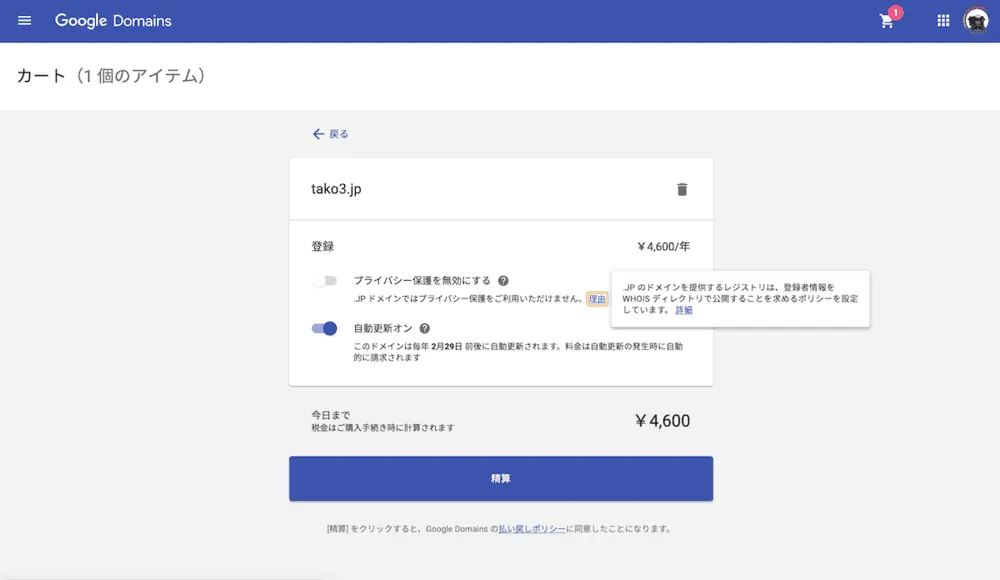 GoogleDomainsで独自ドメインを取得するやり方