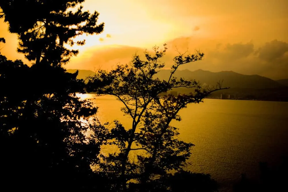 宮島の夕日