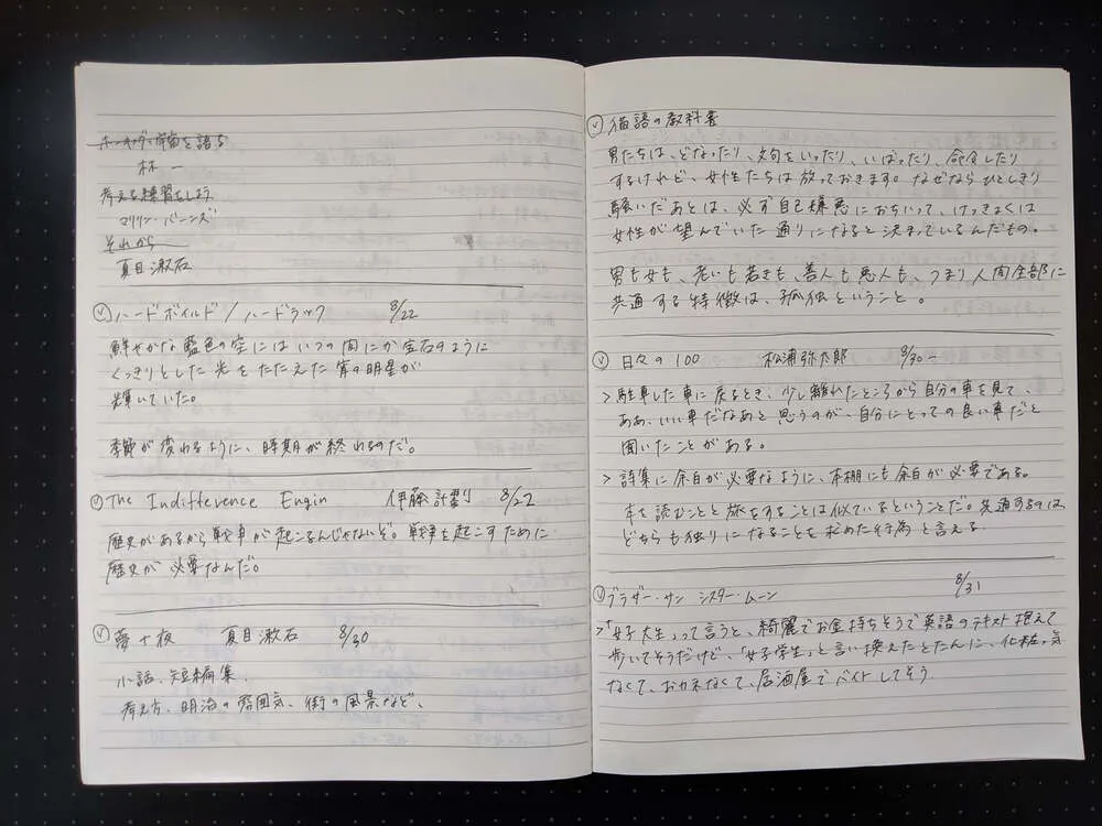 手書きが好きだとはいえノートの使い分けが難しい
